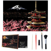 Kratzbild-Set - Nachtansicht mit Werkzeug